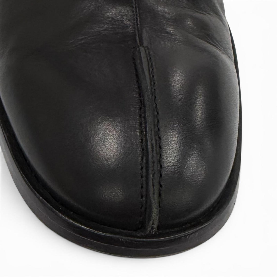 極美品★MM6 Maison Margiela エムエムシックス メゾンマルジェラ 25AW SH1WU0011 レザー アンクルブーツ ブラック 44 イタリア製 メンズ