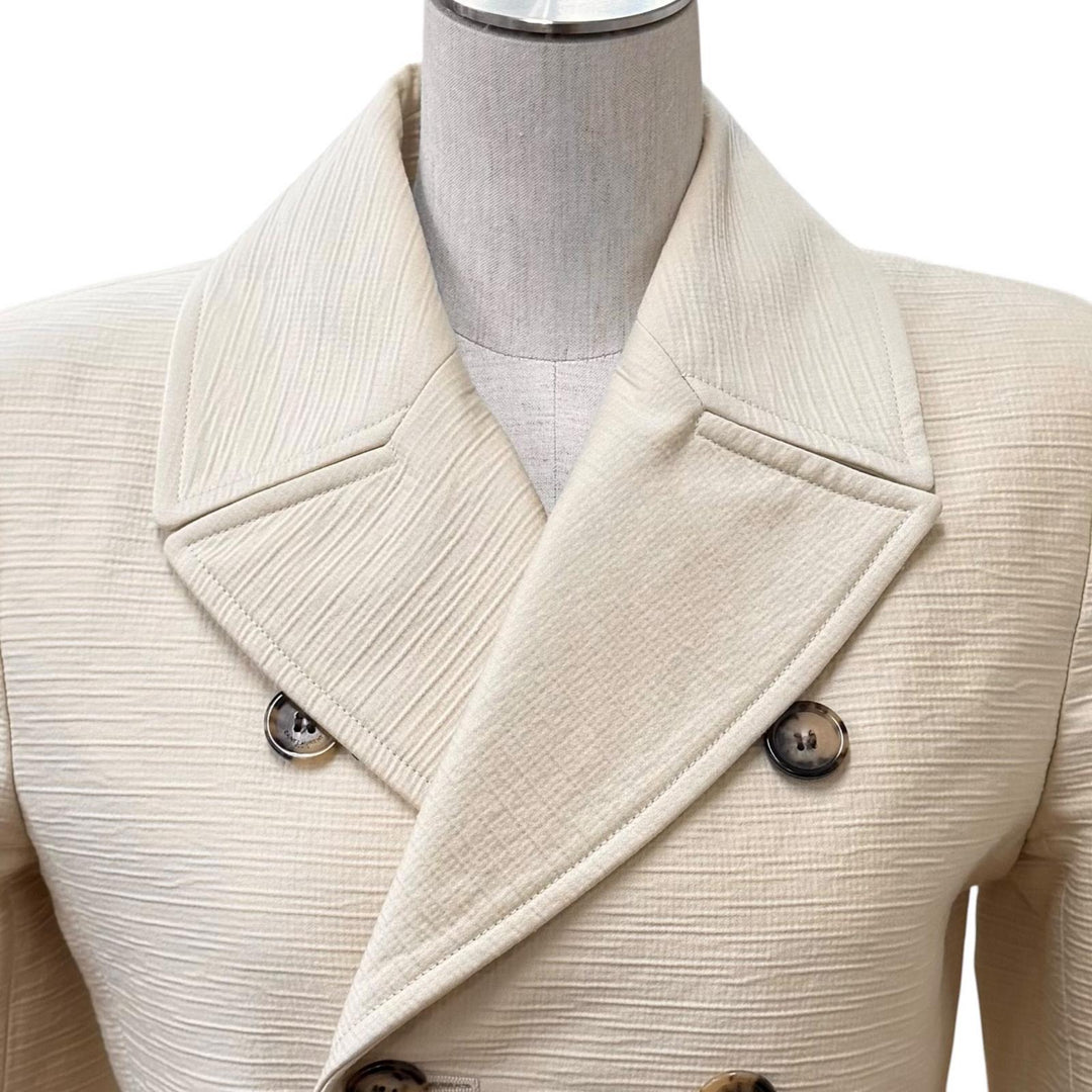 極美品★サンローランパリ 24SS 778548 Saharienne Overcoat コットン100％ ベルト付 トレンチコート 正規品 ガーメント・ハンガー付 36