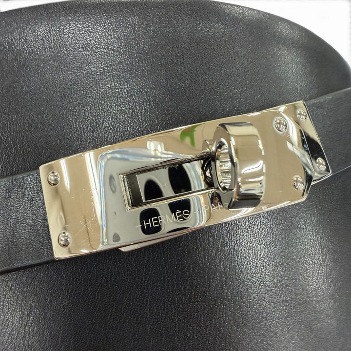 極美品☆HERMES エルメス シルバー金具 ケリーバックル レザー ジャンピングブーツ ロングブーツ ブラック 37 イタリア製 保存袋付き