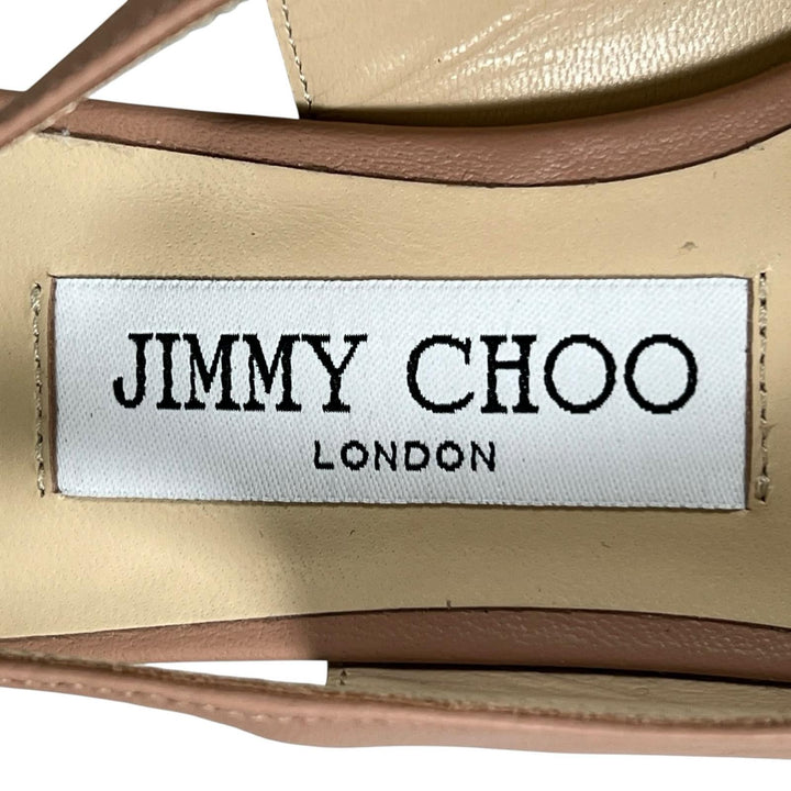 未使用品▲JIMMY CHOO ジミーチュウ J000162515365 CHERI SB 65 クリスタルバックル レザーパンプス 36.5 伊製 レディース 箱・保存袋付き