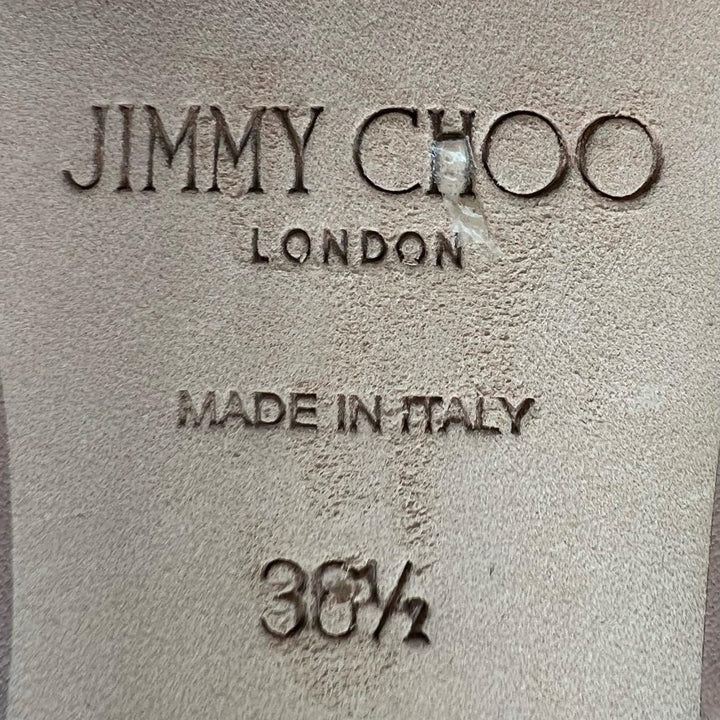 未使用品▲JIMMY CHOO ジミーチュウ J000162515365 CHERI SB 65 クリスタルバックル レザーパンプス 36.5 伊製 レディース 箱・保存袋付き