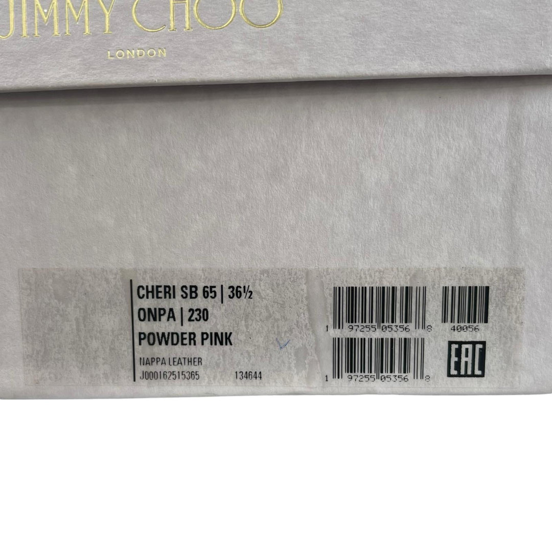 未使用品▲JIMMY CHOO ジミーチュウ J000162515365 CHERI SB 65 クリスタルバックル レザーパンプス 36.5 伊製 レディース 箱・保存袋付き
