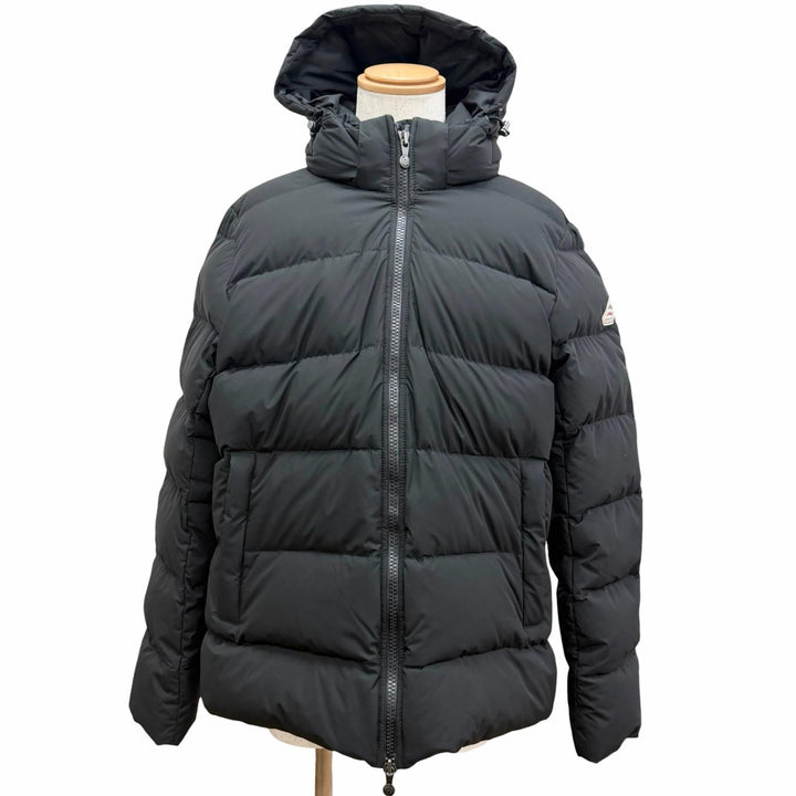 未使用品□Pyrenex ピレネックス SPOUTNIC MINI RIPSTOP ロゴワッペン フーデッド ダウンジャケット ブラック XL メンズオススメ◎