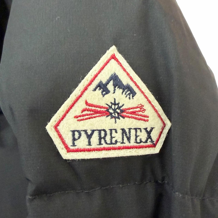 未使用品□Pyrenex ピレネックス SPOUTNIC MINI RIPSTOP ロゴワッペン フーデッド ダウンジャケット ブラック XL メンズオススメ◎