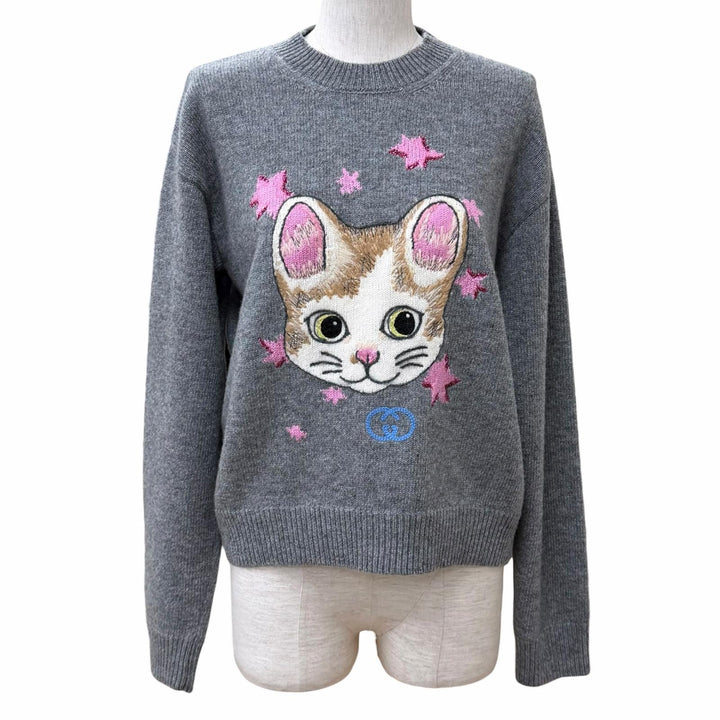 未使用品★GUCCI グッチ 25AW 864156 ヒグチユウコ ウール100％ 日本限定 鈴木えみ着用 セーター グレー S 伊製 正規品 レディース