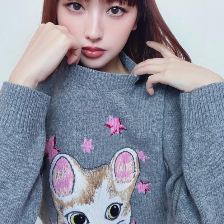 未使用品★GUCCI グッチ 25AW 864156 ヒグチユウコ ウール100％ 日本限定 鈴木えみ着用 セーター グレー S 伊製 正規品 レディース