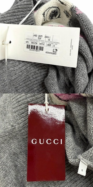 未使用品★GUCCI グッチ 25AW 864156 ヒグチユウコ ウール100％ 日本限定 鈴木えみ着用 セーター グレー S 伊製 正規品 レディース