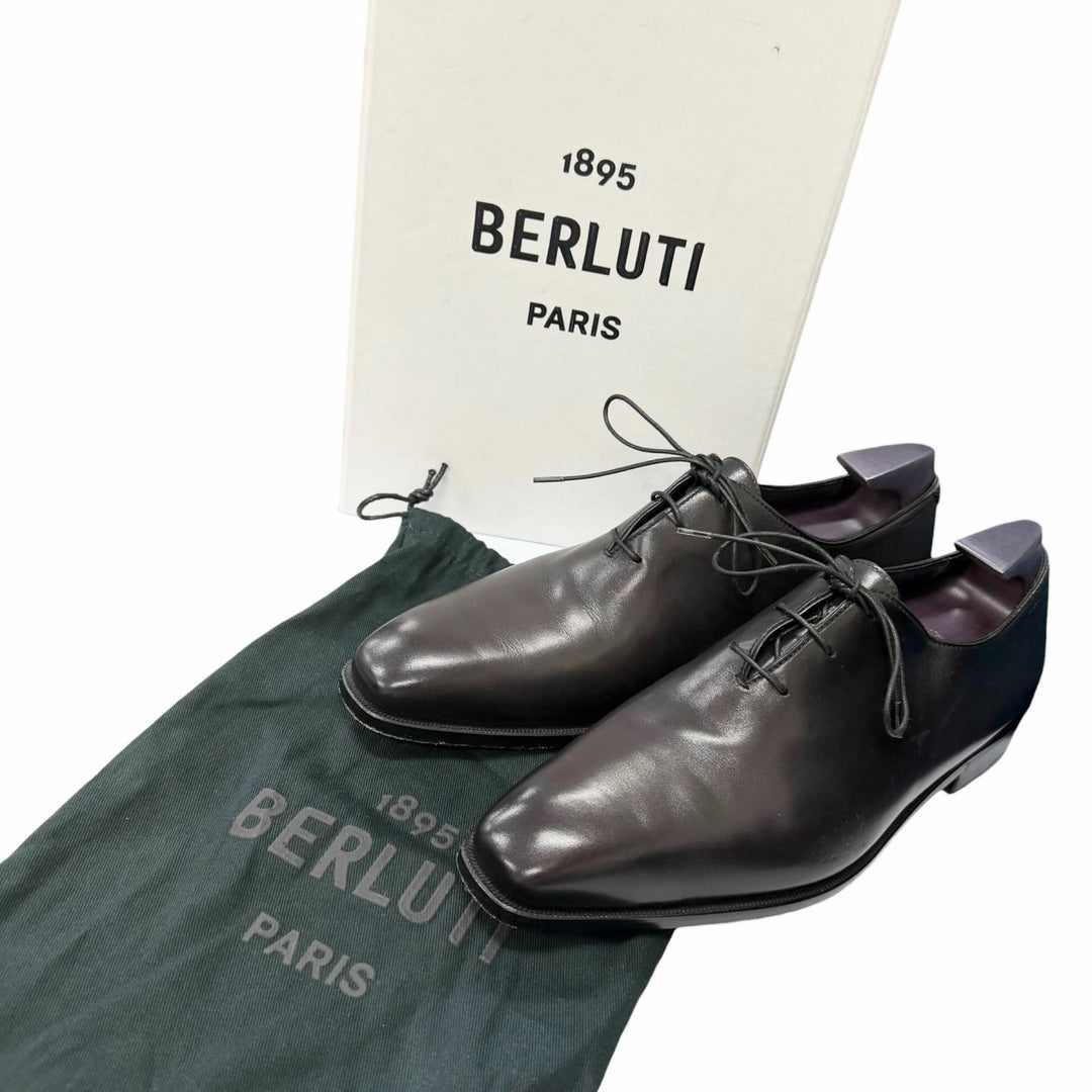 美品□Berluti ベルルッティ 2022年製 アレッサンドロ デムジュール レザー ドレスシューズ nero grigio 6 イタリア製 箱・保存袋付き