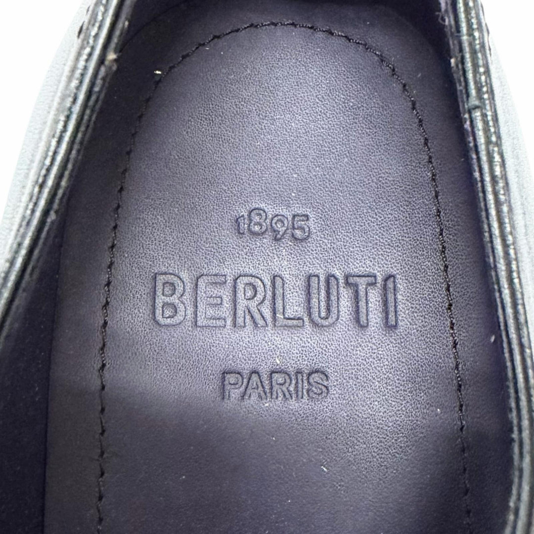 美品□Berluti ベルルッティ 2022年製 アレッサンドロ デムジュール レザー ドレスシューズ nero grigio 6 イタリア製 箱・保存袋付き