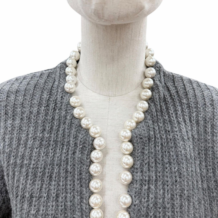 極美品◇MADISONBLUE マディソンブルー 22AW ウール100％ PEARL DAMAGE CD BRITISH WOOL パール付 ダメージ加工 カーディガン 00 正規品