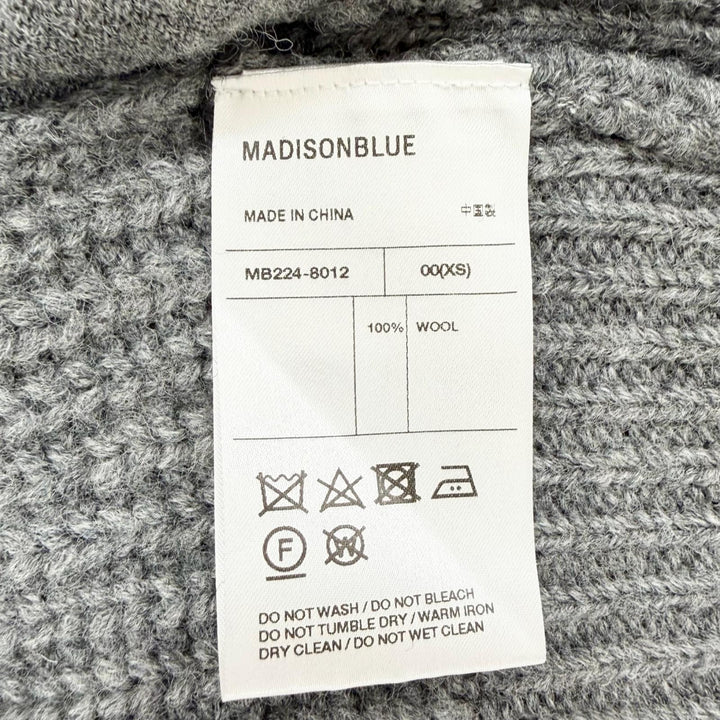 極美品◇MADISONBLUE マディソンブルー 22AW ウール100％ PEARL DAMAGE CD BRITISH WOOL パール付 ダメージ加工 カーディガン 00 正規品