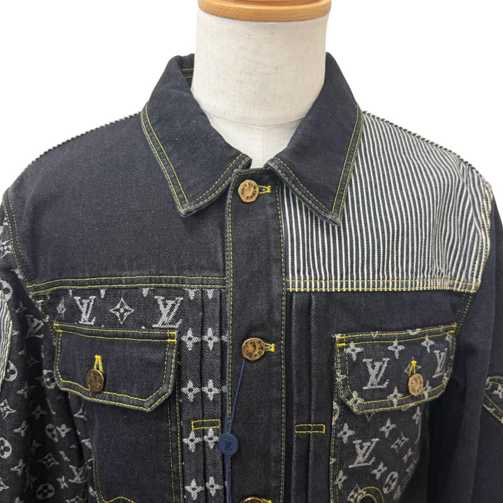 未使用品□LOUIS VUITTON NIGO ルイヴィトン ニゴー 2022年SS モノグラムデニム ジージャン デニムジャケット 44 フランス製 正規品