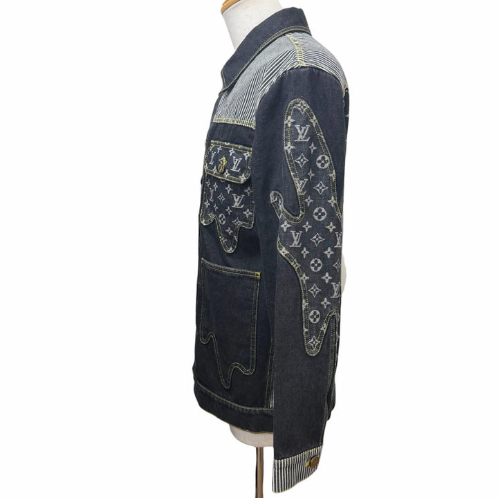 未使用品□LOUIS VUITTON NIGO ルイヴィトン ニゴー 2022年SS モノグラムデニム ジージャン デニムジャケット 44 フランス製 正規品