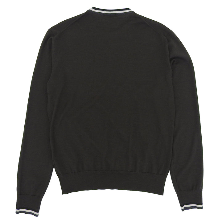 極美品▲HERMES エルメス 2024年製 467015HA カシミヤ シルク クルーネック ハイゲージニット セーター グリーン S 伊製 正規品 メンズ