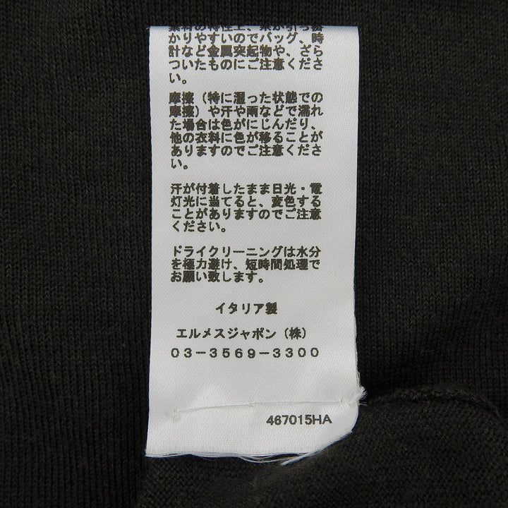 極美品▲HERMES エルメス 2024年製 467015HA カシミヤ シルク クルーネック ハイゲージニット セーター グリーン S 伊製 正規品 メンズ