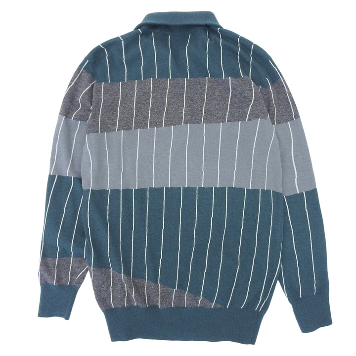 極美品▲HERMES エルメス 2019年製 カシミヤ100％ ピンストライプ ハーフジップ プルオーバー ニット マルチカラー XS 正規品 メンズ