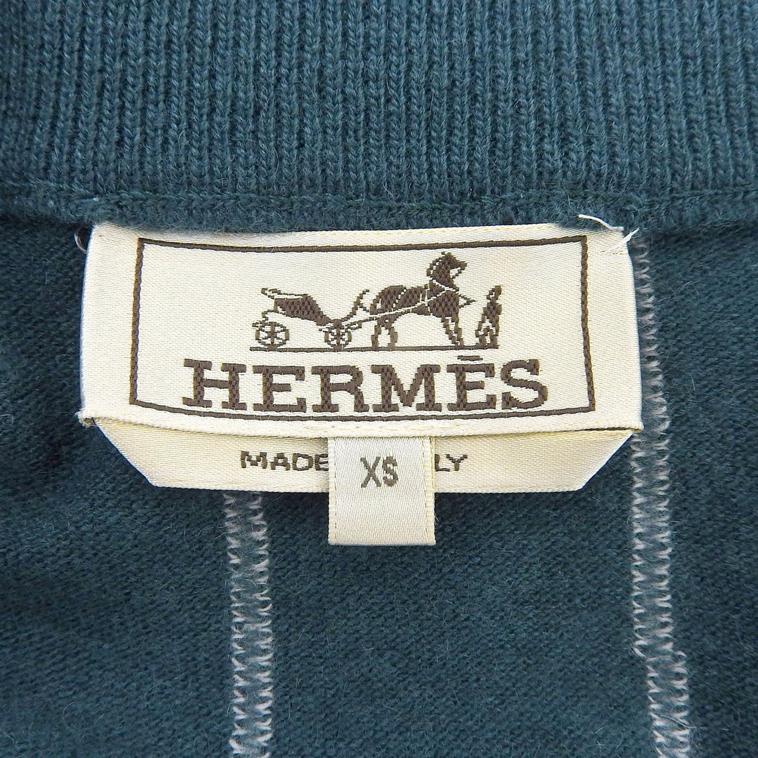 極美品▲HERMES エルメス 2019年製 カシミヤ100％ ピンストライプ ハーフジップ プルオーバー ニット マルチカラー XS 正規品 メンズ