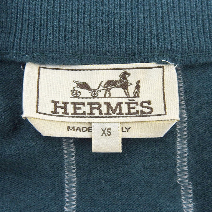 極美品▲HERMES エルメス 2019年製 カシミヤ100％ ピンストライプ ハーフジップ プルオーバー ニット マルチカラー XS 正規品 メンズ
