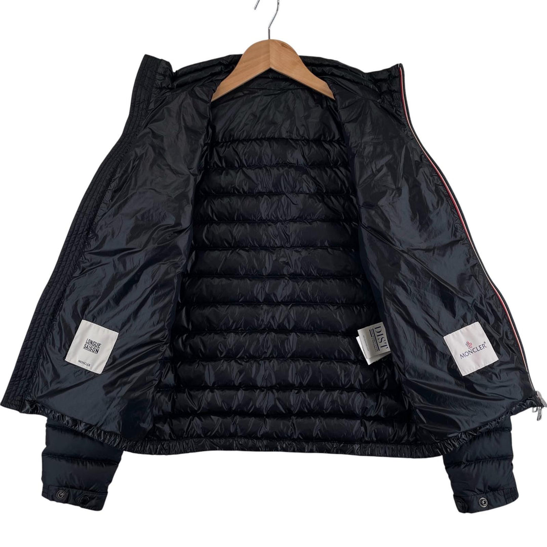 美品▲MONCLER モンクレール DANIEL ダニエル ロゴワッペン トルコロール ライト ダウンジャケット ブラック 0 正規品 メンズ