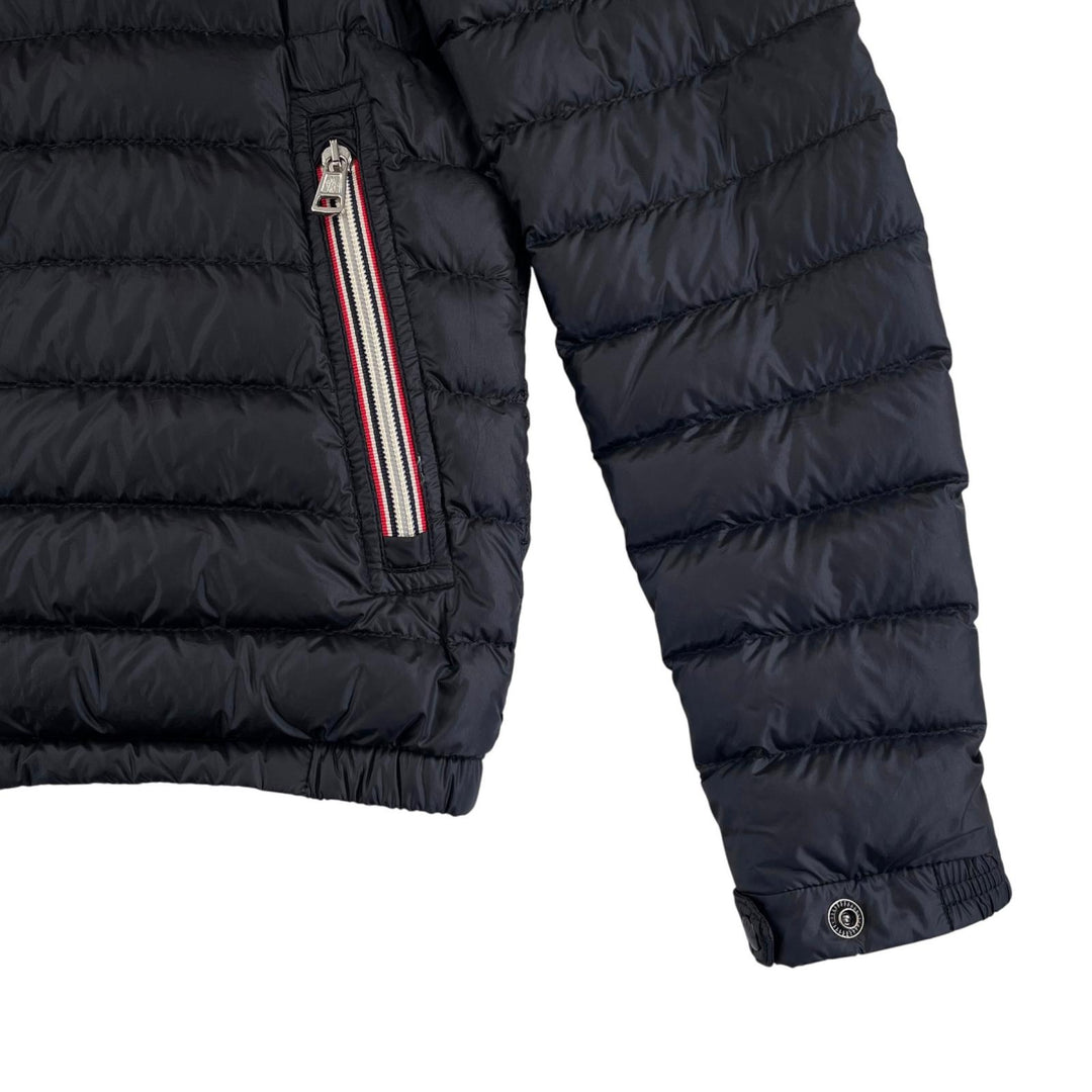 美品▲MONCLER モンクレール DANIEL ダニエル ロゴワッペン トルコロール ライト ダウンジャケット ブラック 0 正規品 メンズ