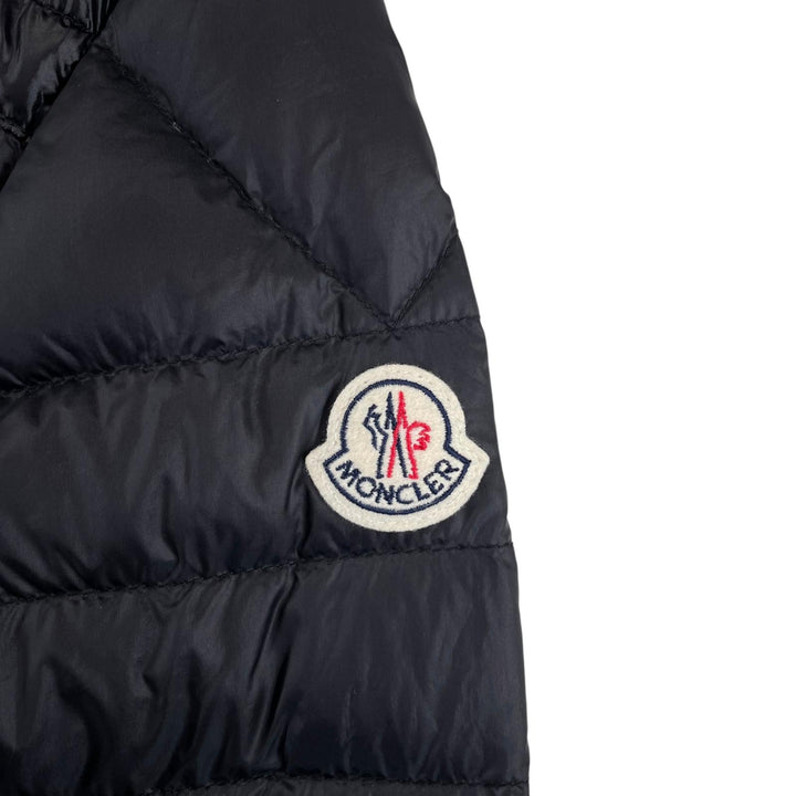 美品▲MONCLER モンクレール DANIEL ダニエル ロゴワッペン トルコロール ライト ダウンジャケット ブラック 0 正規品 メンズ