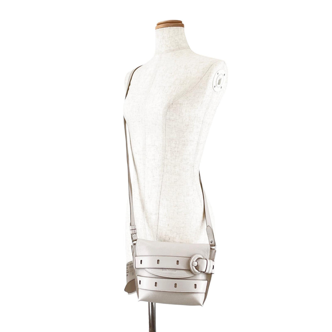 未使用品▲J&amp;M Davidson ジェイアンドエムデヴィッドソン 1813N THE BELT POUCH ショルダーバッグ ライトグレー スペイン製 定価130900円