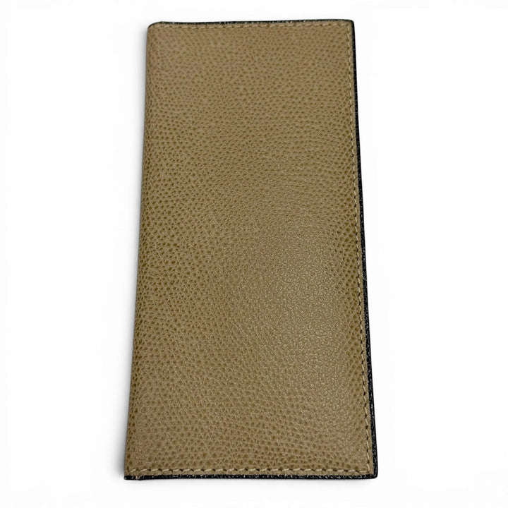 美品▼Valextra ヴァレクストラ SGBR0026028LOCPL99 シティウォレット レザー カードケース付 長財布 グレージュ ゴールド 定価160600円