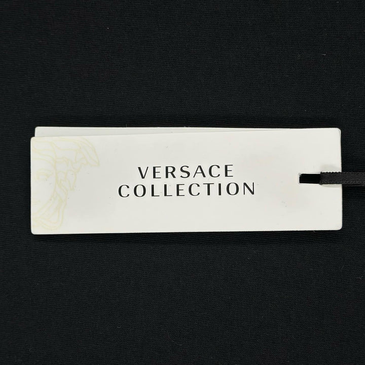 未使用品▲VERSACE ヴェルサーチ 2018年製 コットン100％ ロゴワッペン メデューサ クルーネック 半袖Ｔシャツ ブラック L メンズ