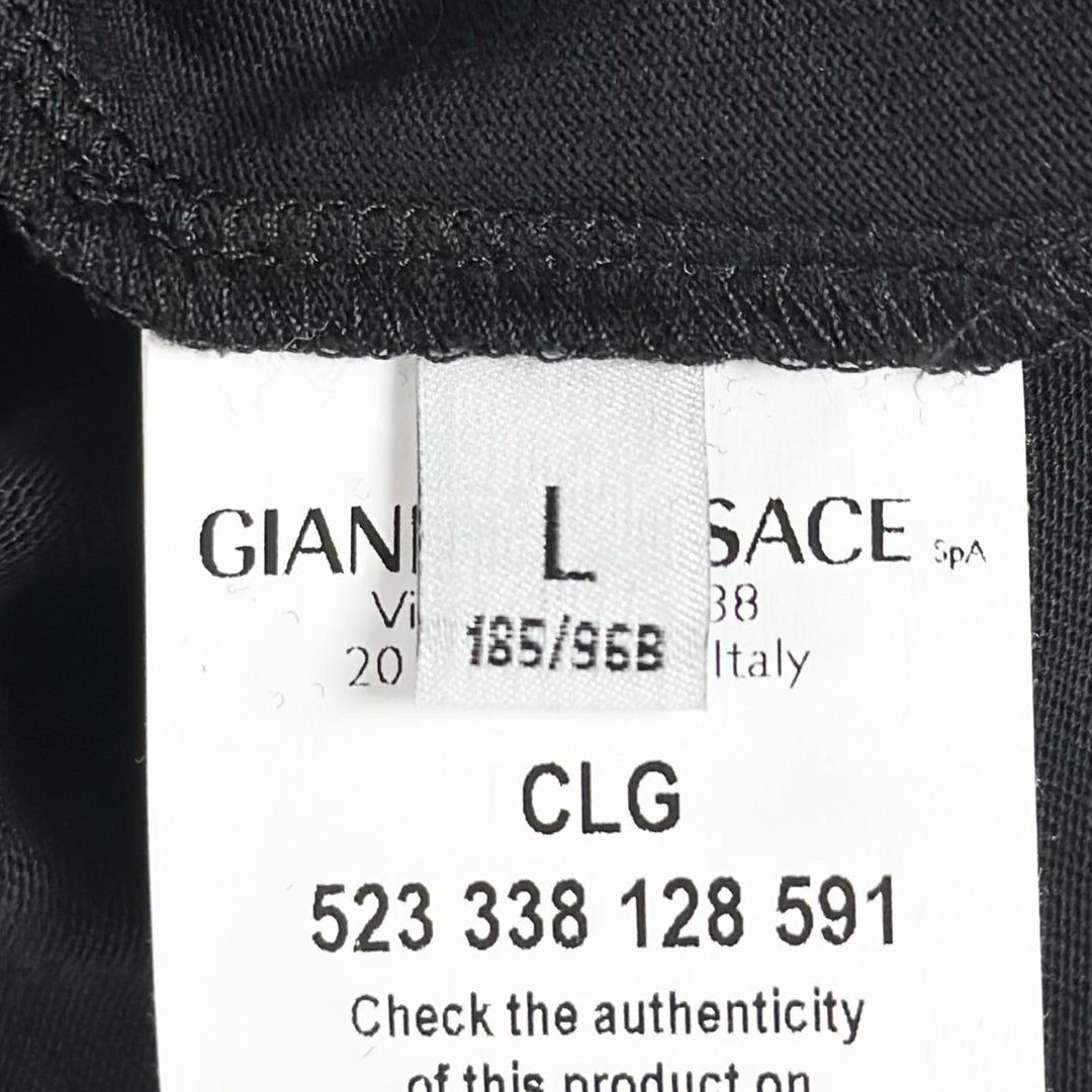 未使用品▲VERSACE ヴェルサーチ 2018年製 コットン100％ ロゴワッペン メデューサ クルーネック 半袖Ｔシャツ ブラック L メンズ