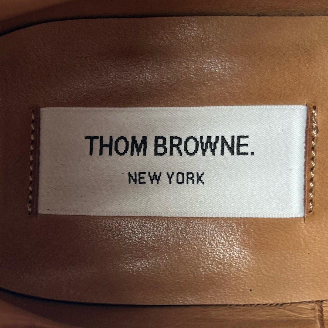 美品▲THOM BROWNE トムブラウン トルコロール レザー チェルシーブーツ サイドゴアブーツ ブラック 42 イタリア製 メンズ