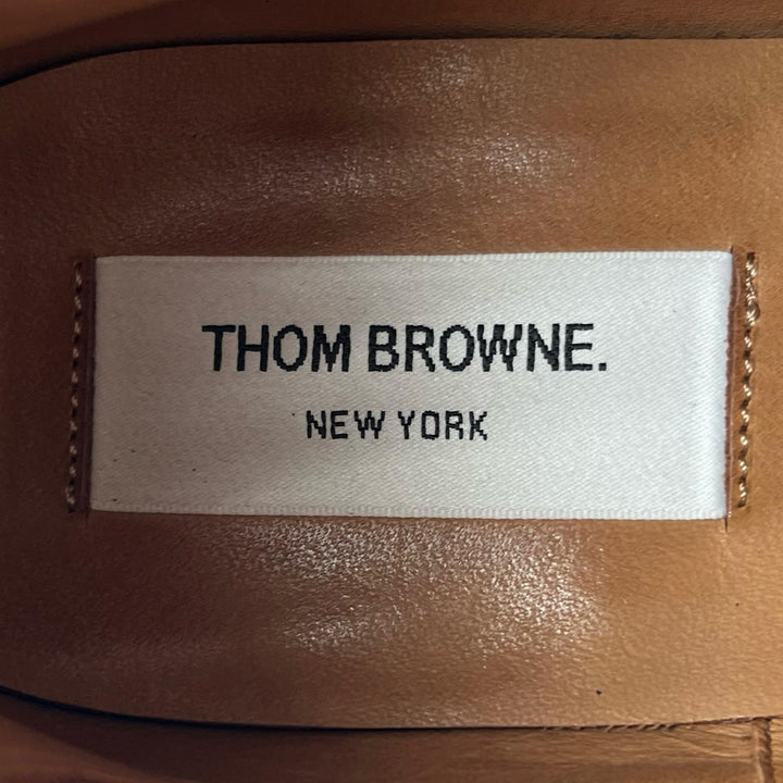美品▲THOM BROWNE トムブラウン トルコロール レザー チェルシーブーツ サイドゴアブーツ ブラック 42 イタリア製 メンズ