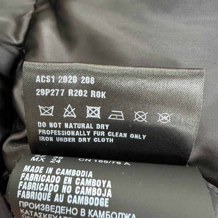 美品☆PRADA プラダ 20AW 29P277 ロゴバックルベルト ラムファー使い ZIP UP ダウンコート ブラック 38 イタリア製 正規品 レディース