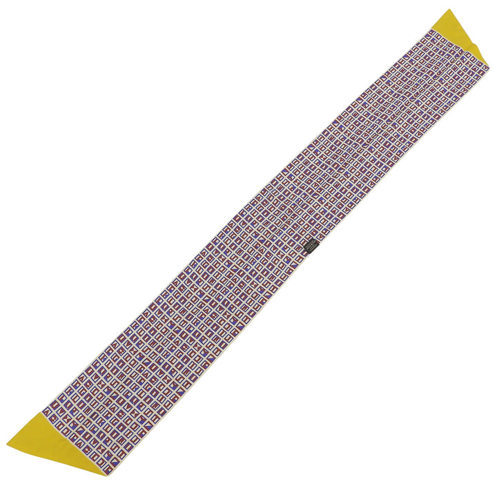 極美品▲HERMES エルメス マキシ ツイリー カット Lettres et Pois シルク100％ スカーフ ブルー レッド フランス製 レディース 箱付き