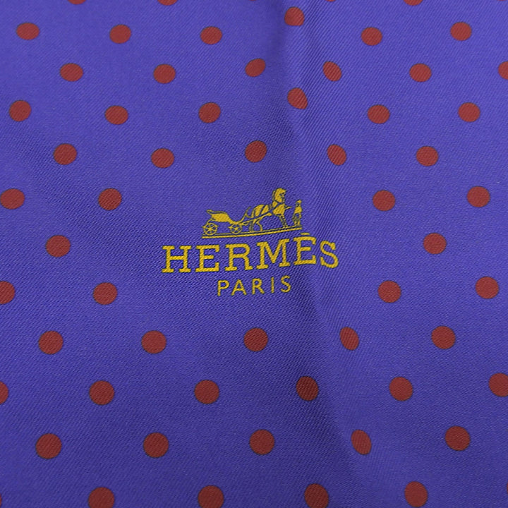 極美品▲HERMES エルメス マキシ ツイリー カット Lettres et Pois シルク100％ スカーフ ブルー レッド フランス製 レディース 箱付き