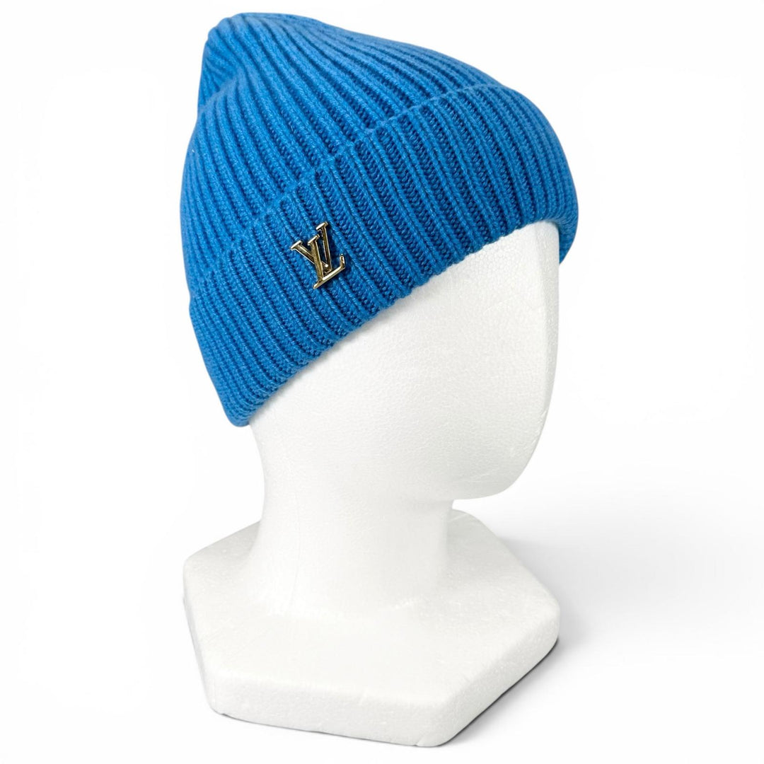 極美品▲LOUIS VUITTON ルイヴィトン 2024年製 M94933 ビーニー･LVスパーク カシミヤ100% ニットキャップ ブルー S 伊製 正規品 メンズ