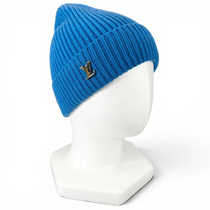 極美品▲LOUIS VUITTON ルイヴィトン 2024年製 M94933 ビーニー･LVスパーク カシミヤ100% ニットキャップ ブルー S 伊製 正規品 メンズ