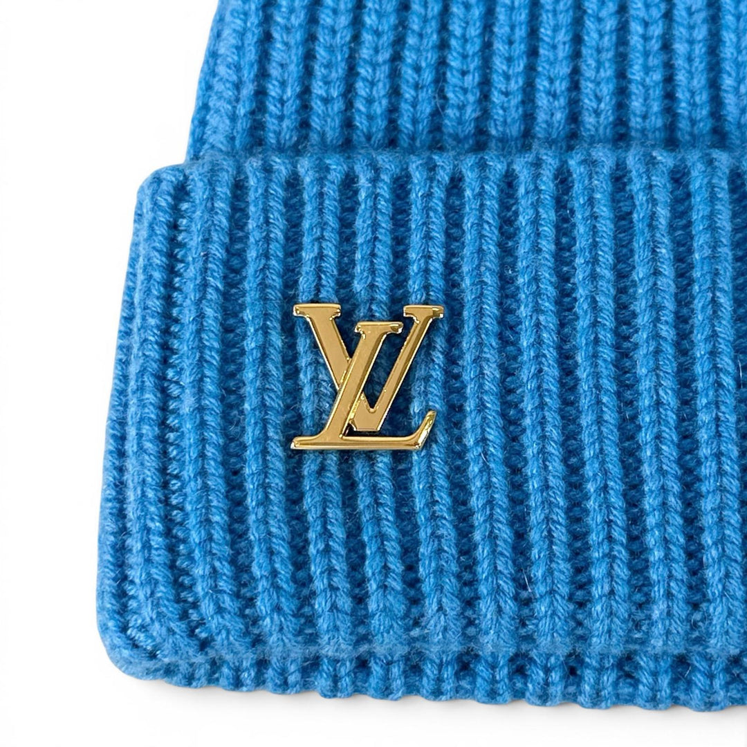極美品▲LOUIS VUITTON ルイヴィトン 2024年製 M94933 ビーニー･LVスパーク カシミヤ100% ニットキャップ ブルー S 伊製 正規品 メンズ