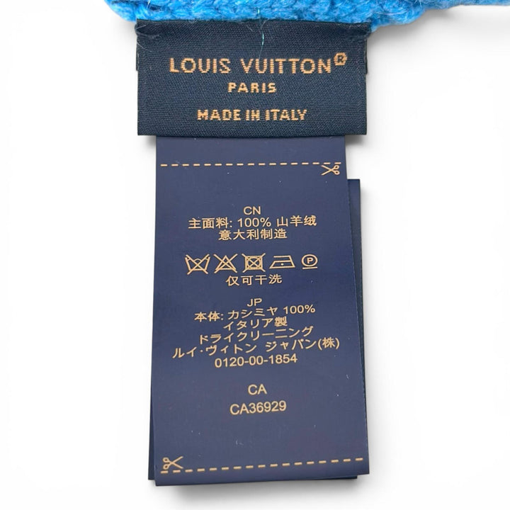 極美品▲LOUIS VUITTON ルイヴィトン 2024年製 M94933 ビーニー･LVスパーク カシミヤ100% ニットキャップ ブルー S 伊製 正規品 メンズ