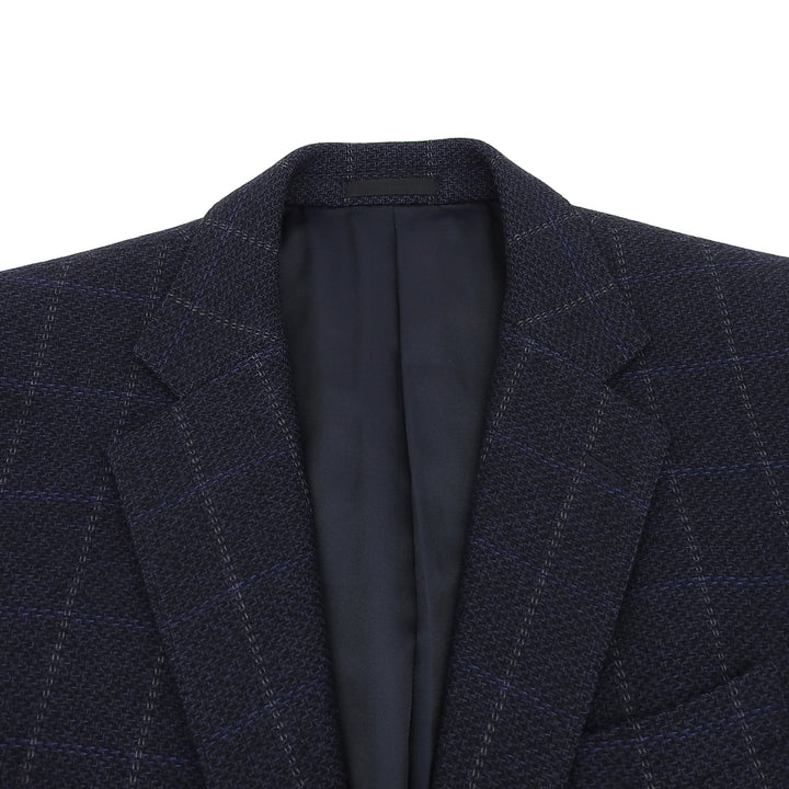 美品▲BURBERRY LONDON バーバリーロンドン カシミヤ100％ チェック柄 シングル ジャケット ネイビー BB5 日本製 正規品 メンズ
