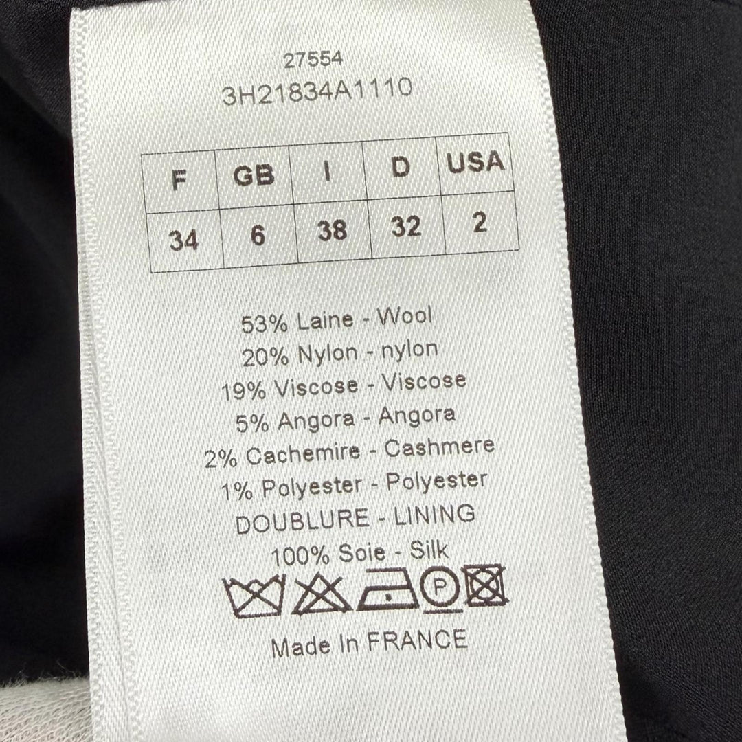 美品☆Christian Dior クリスチャンディオール 3H21834A1110 アンゴラ・カシミヤ混 ラフ・シモンズ期 バーシルエット コート 38 正規品