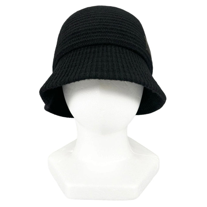 極美品▲Vivienne Westwood ヴィヴィアンウエストウッド ウール100％ オーブロゴ ニット バケット ハット ブラック S～M 正規品 レディース
