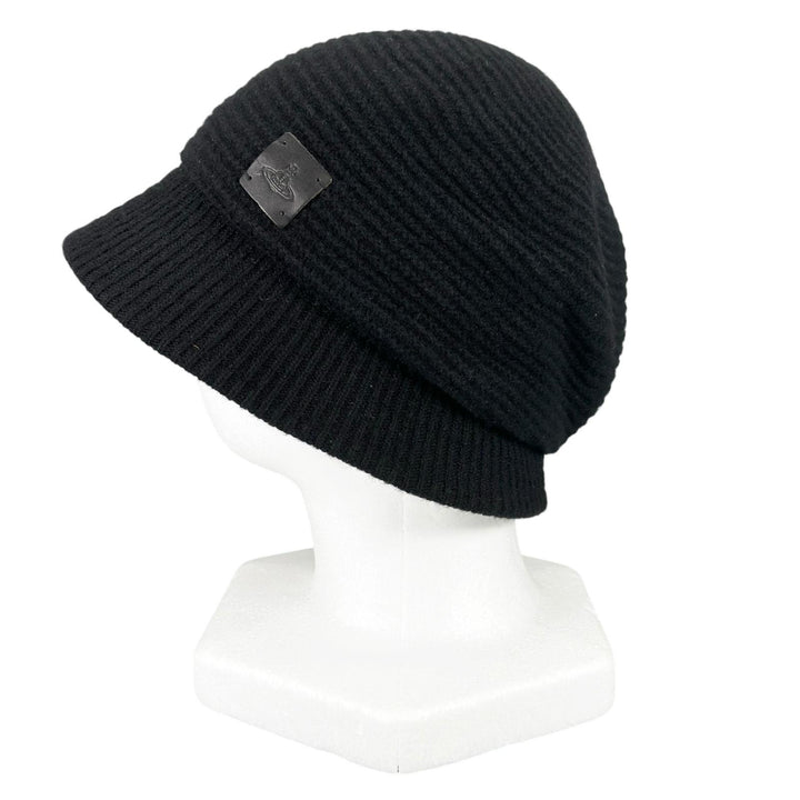 極美品▲Vivienne Westwood ヴィヴィアンウエストウッド ウール100％ オーブロゴ ニット バケット ハット ブラック S～M 正規品 レディース