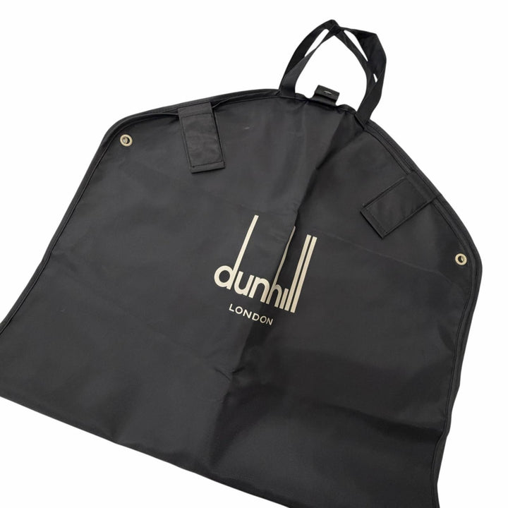極美品□Dunhill ダンヒル ウール100％ レザー使い ロゴボタン 総柄 ステンカラーコート ロングコート ベージュ系 L 正規品 メンズ
