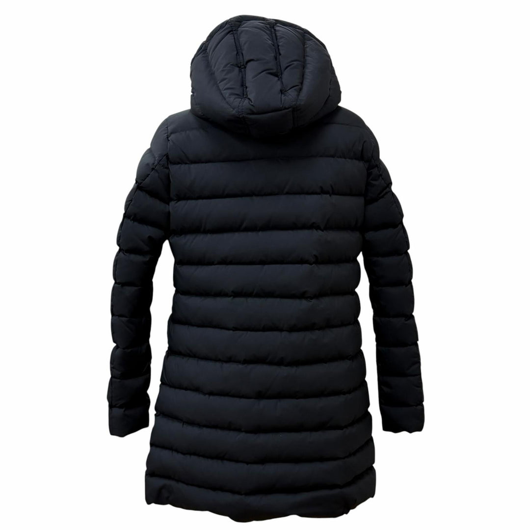 美品★Pyrenex ピレネックス SPOUTNIC LONG スプートニック ロング ロゴワッペン・フード付 ZIP UP ダウンコート ブラック 38 正規品