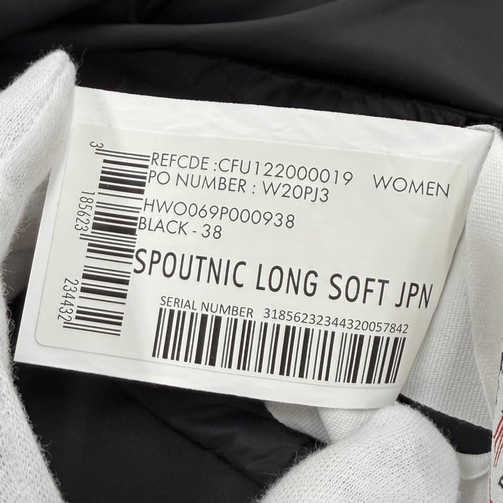 美品★Pyrenex ピレネックス SPOUTNIC LONG スプートニック ロング ロゴワッペン・フード付 ZIP UP ダウンコート ブラック 38 正規品