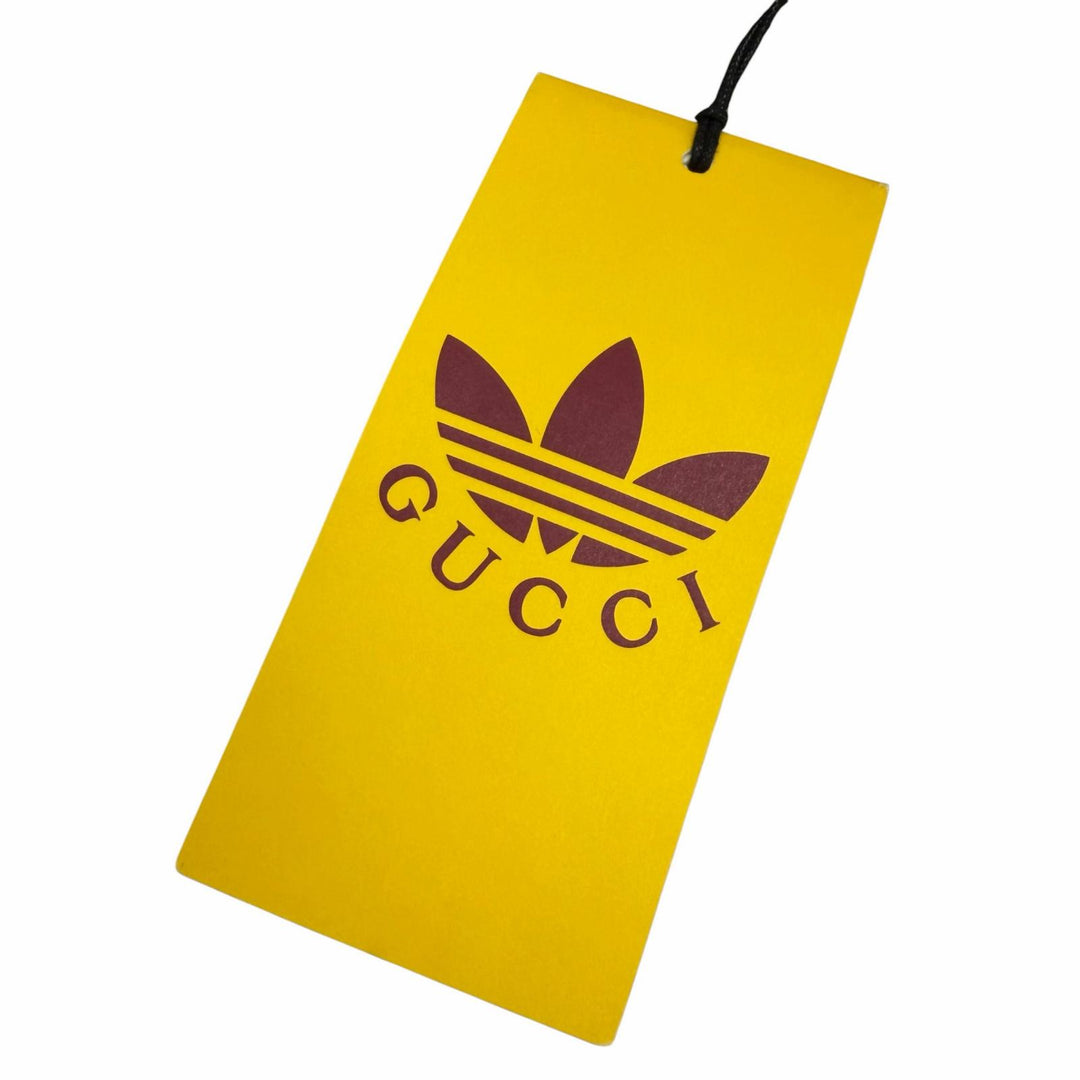 未使用品▼GUCCI adidas グッチ アディダス 710398 チェック柄 ロゴ金ボタン ノーカラーコート 48 正規品 ガーメント・ハンガー付き
