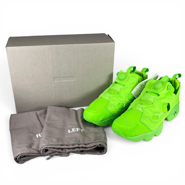 未使用品▲VETEMENTS Reebok ヴェトモン リーボック CN8496 インスタポンプフューリー スニーカー ネオングリーン 28.5 メンズ 箱付き