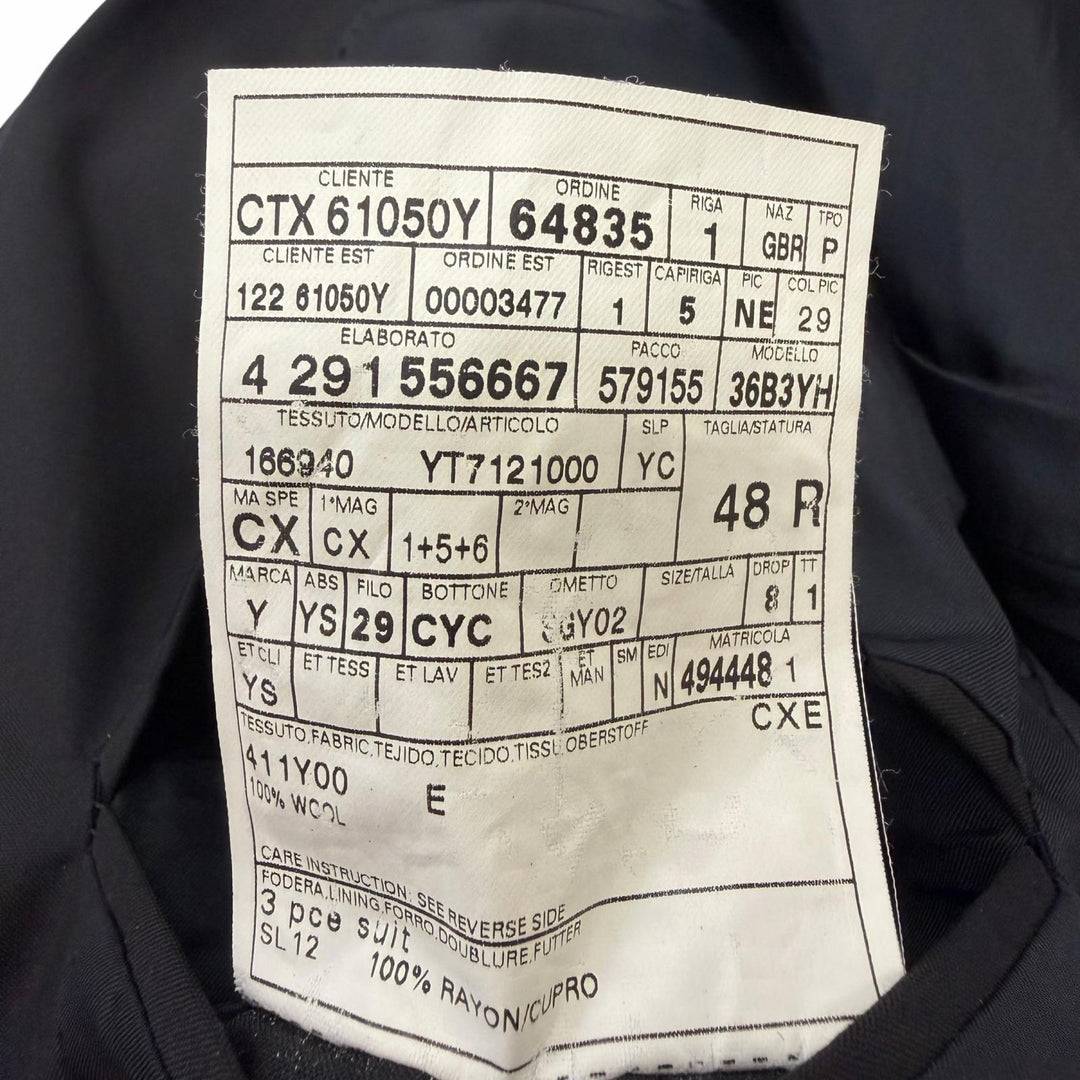 美品□YVES SAINT LAURENT イヴ・サンローラン ヴィンテージ 166940 トムフォード期 リヴゴーシュ ビッグYSL スリーピーススーツ 48/46