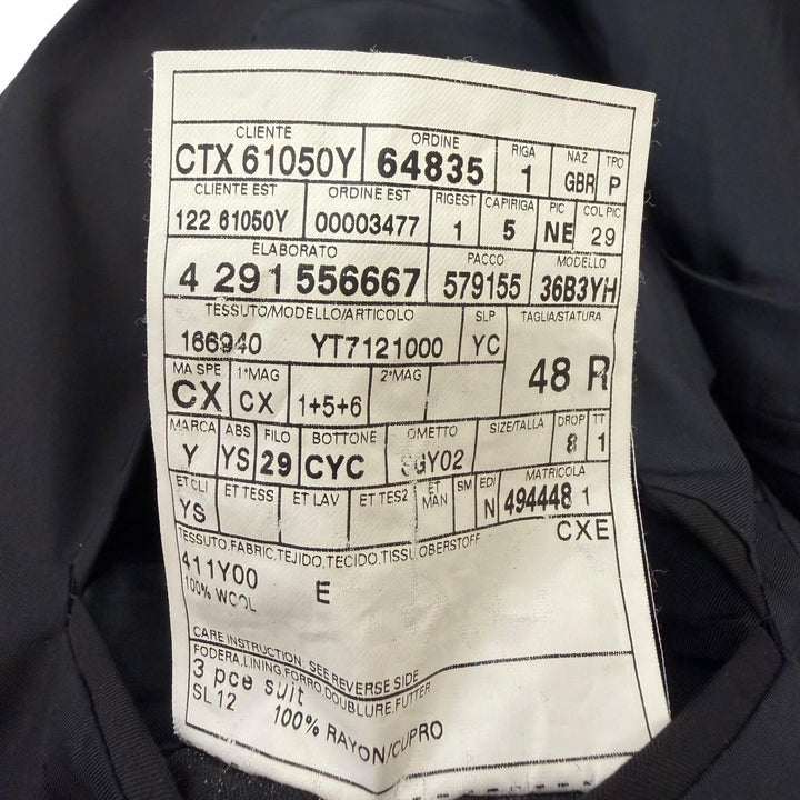 美品□YVES SAINT LAURENT イヴ・サンローラン ヴィンテージ 166940 トムフォード期 リヴゴーシュ ビッグYSL スリーピーススーツ 48/46