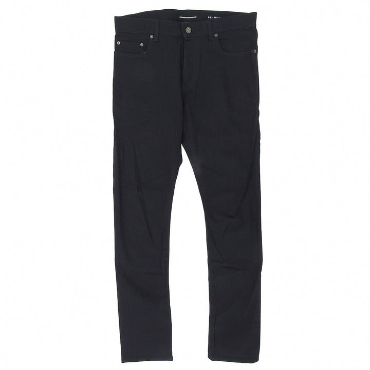 美品▲SAINT LAURENT PARIS サンローランパリ 2012年製 315401 エディ期 ロゴボタン スキニー パンツ ブラック 33 日本製 正規品 メンズ